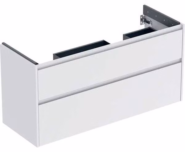 Geberit Renova Plan armoire sous lavabo double, avec 2 tiroirs, 124,5x60,6x44,6cm, 504.033.00.1, 504.033.00.1
