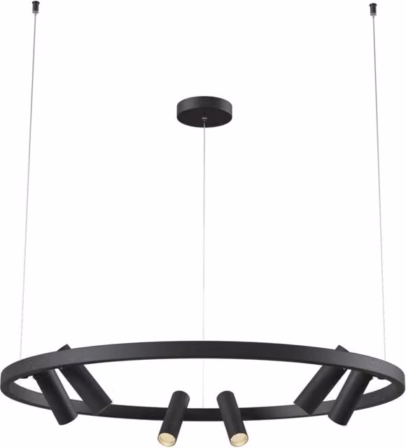 Lampada a sospensione moderna GIORDANOSHOP in metallo e plastica nera con tecnologia LED regolabile