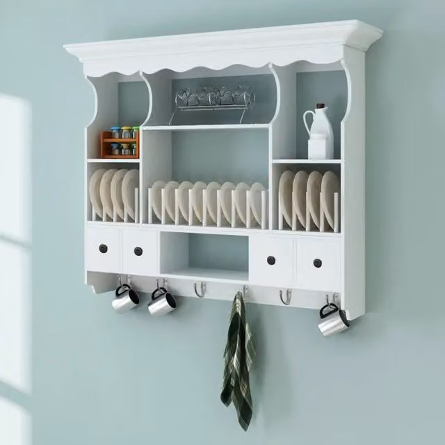 Pensile da Cucina-Mobile Cucina da Parete in Legno Bianco