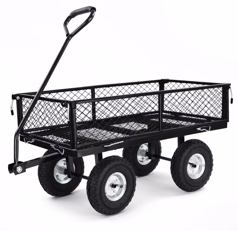 Carrello da trasporto, carrello da giardino, carrello pieghevole, carrello manuale, portata 250 kg, colore nero