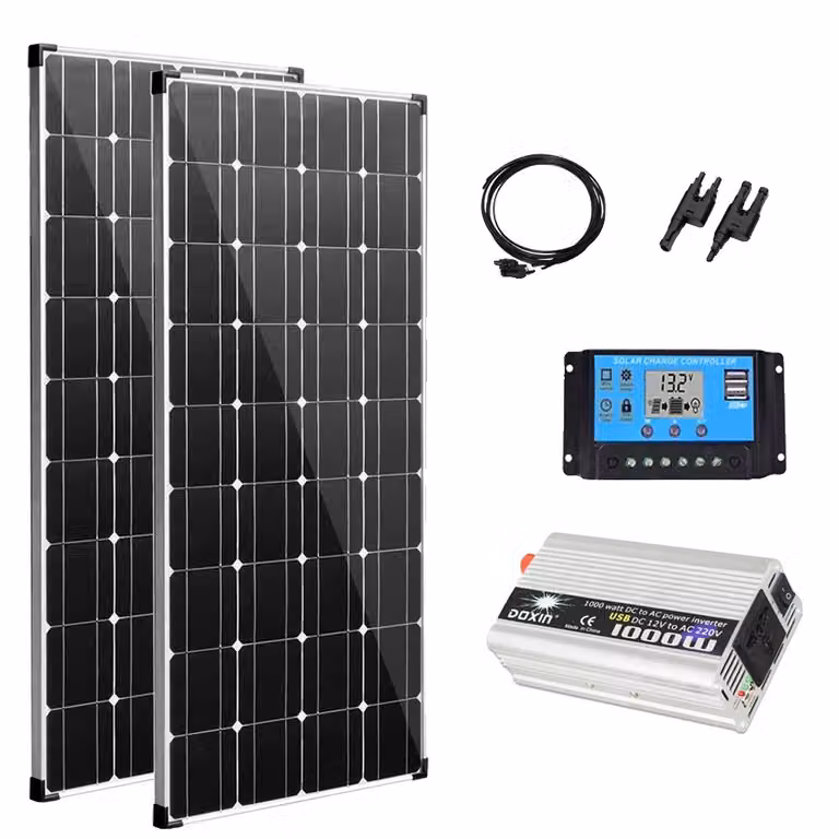 Set di pannelli solari per camper e case, alta efficienza, telaio in alluminio resistente, 300W 220V 1000W300W 220V 1000W
