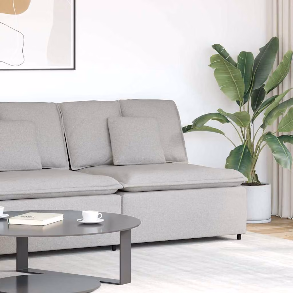 vidaXL Modulo Centrale di Divano Modulare con Cuscini Grigio Nuvola L: 100 cm