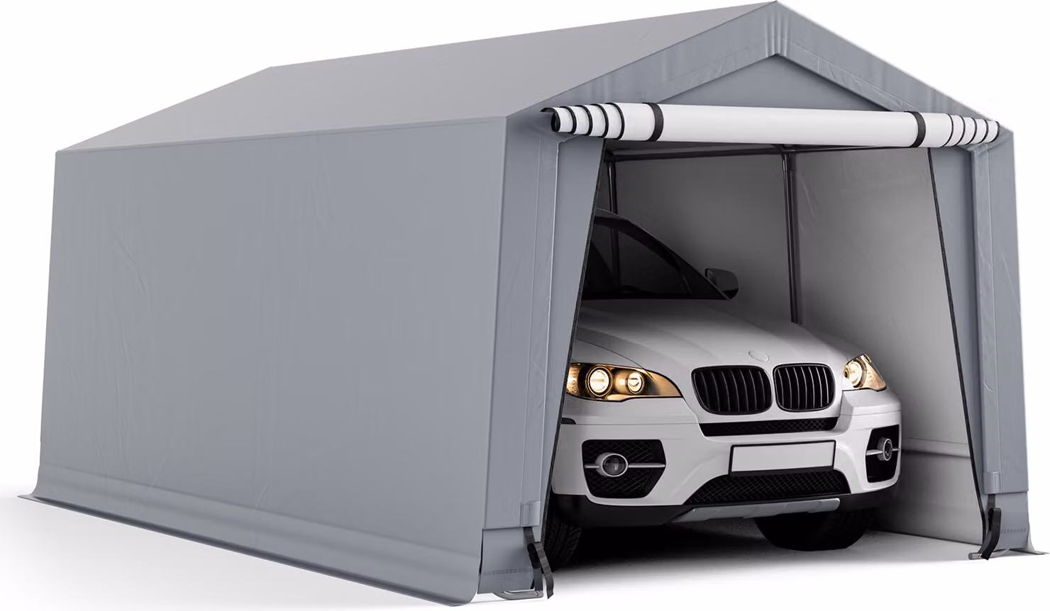 Tenda garage COSTWAY, dimensioni: 490 x 290 x 245 cm, tenda garage con porta, tenda pascolo magazzino tenda garage, tettoia auto