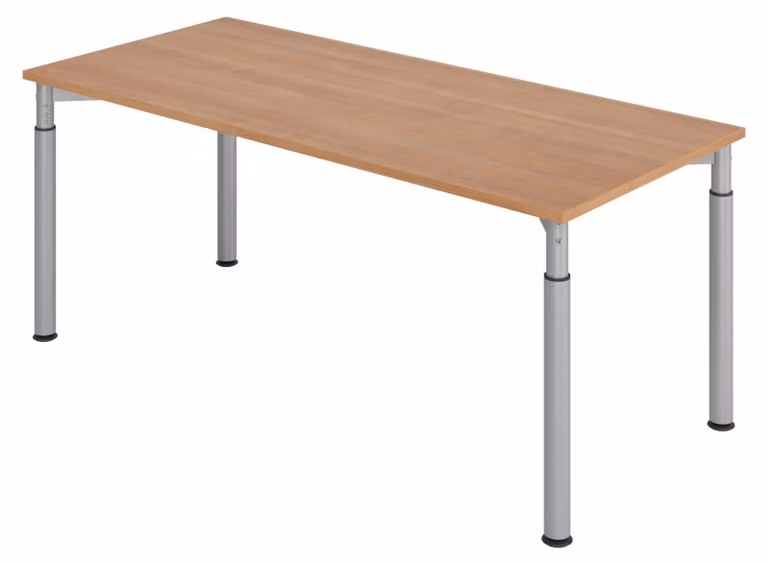 bümö Scrivania Serie-Y - Struttura: argento, finitura: noce, dimensioni: 180 x 80 cm