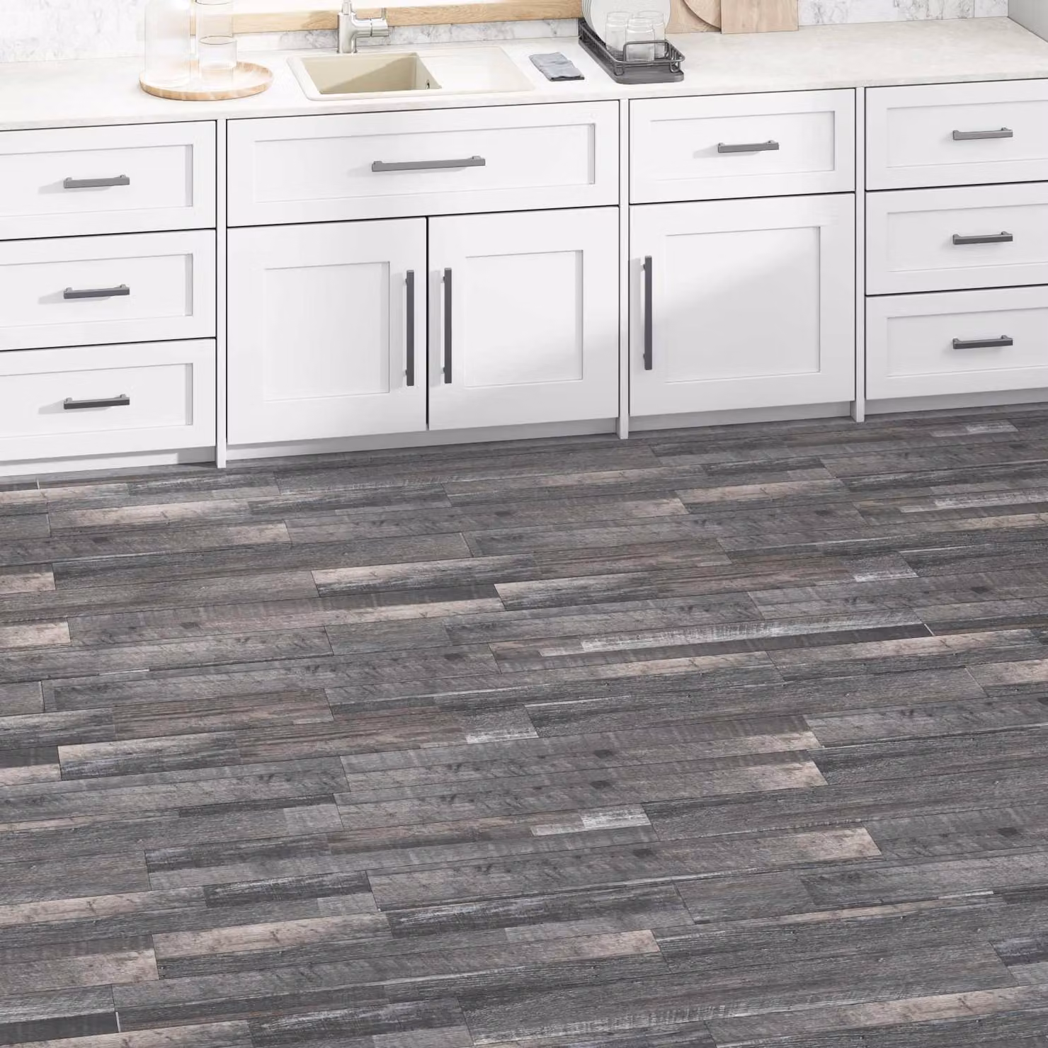 Pavimento in PVC effetto legno industriale vidaXL, 36 piastrelle autoadesive, 5,02 m², marrone e grigio