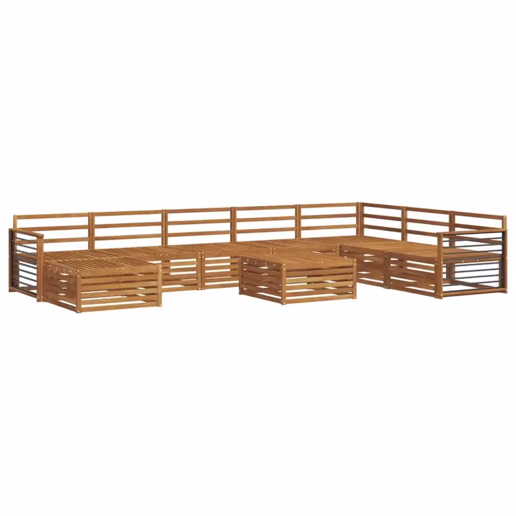 Set di divani da esterno 9 pezzi vidaXL in legno di acacia massello naturale con cuscini e tavolino da giardino – 2