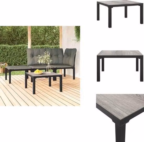 Tavolino da giardino - Acciaio - Grigio - 55x55x31 cm