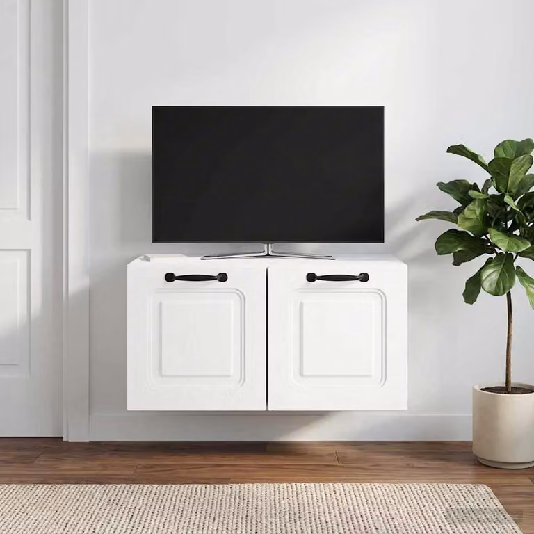vidaXL Mobile Porta TV da Muro Bianco Moderno L: 59,5 cm, P: 41 cm, H: 30 cm