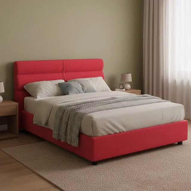 Letto Matrimoniale Brienno DMORA Rosso con Contenitore Lift Up Made in Italy L/P: 160 x 200 cm