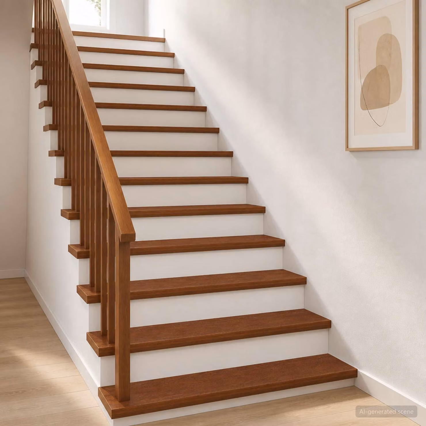 Set di 8 gradini per scale vidaXL in legno marrone L: 120 cm, P: 25 cm, H: 2 cm