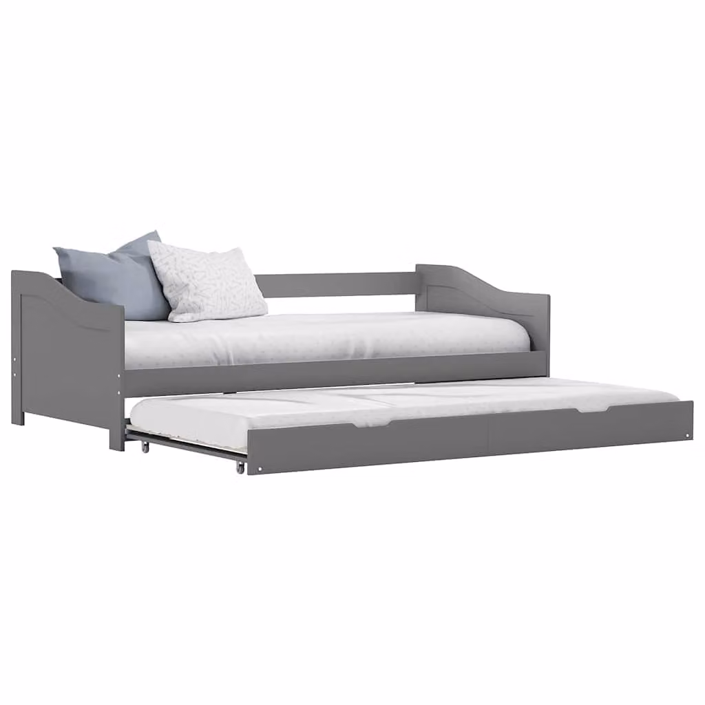 vidaXL Dormeuse Estraibile Grigia con Cassetti L/P/H: 90 x 200 x 66 cm – 1