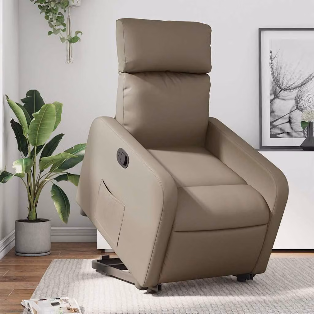 vidaXL Poltrona Alzapersona Reclinabile con Assistenza Elettrica in Similpelle Beige o Marrone