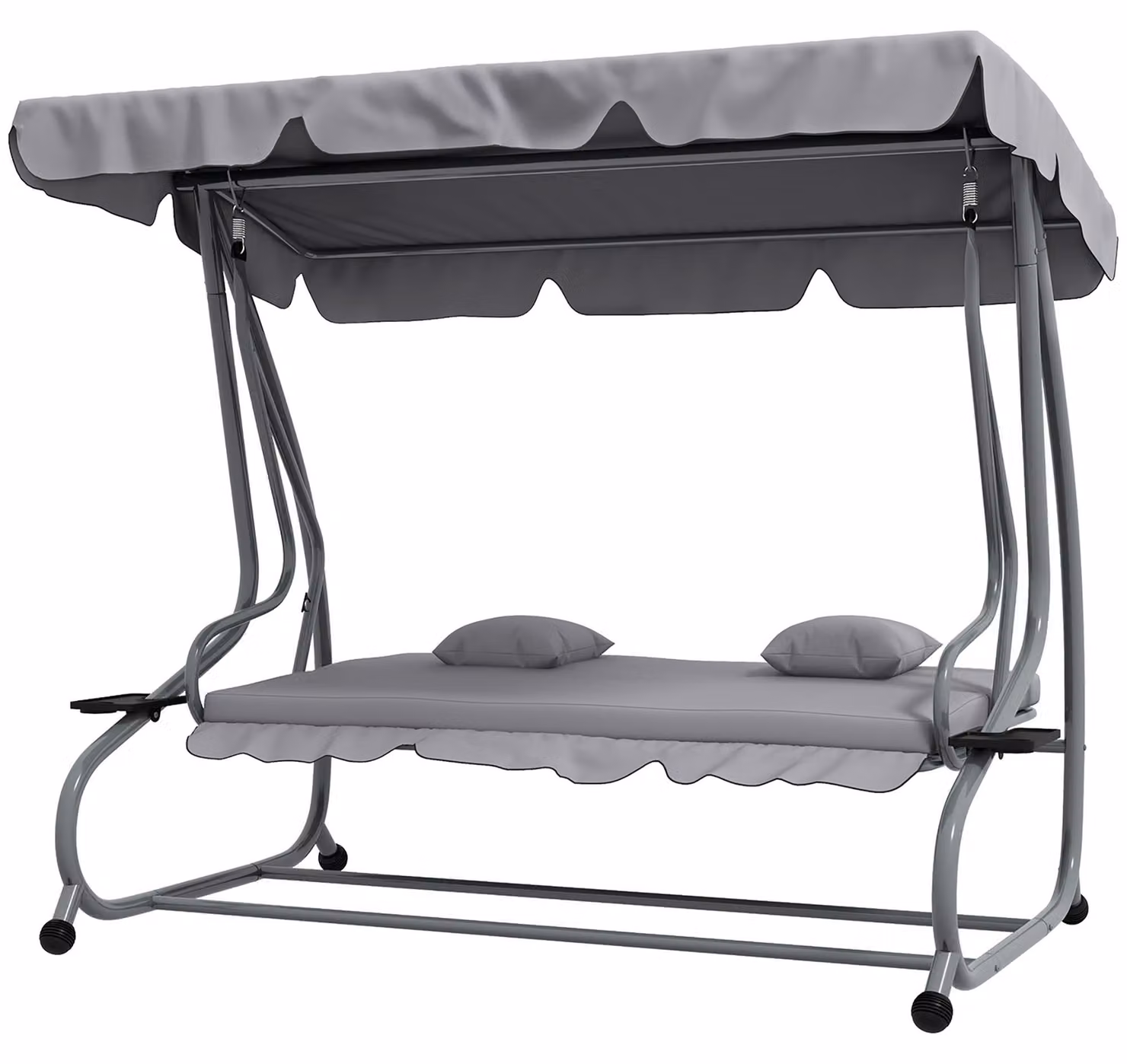 Altalena da giardino Outsunny a 3 posti con tetto regolabile e cuscini