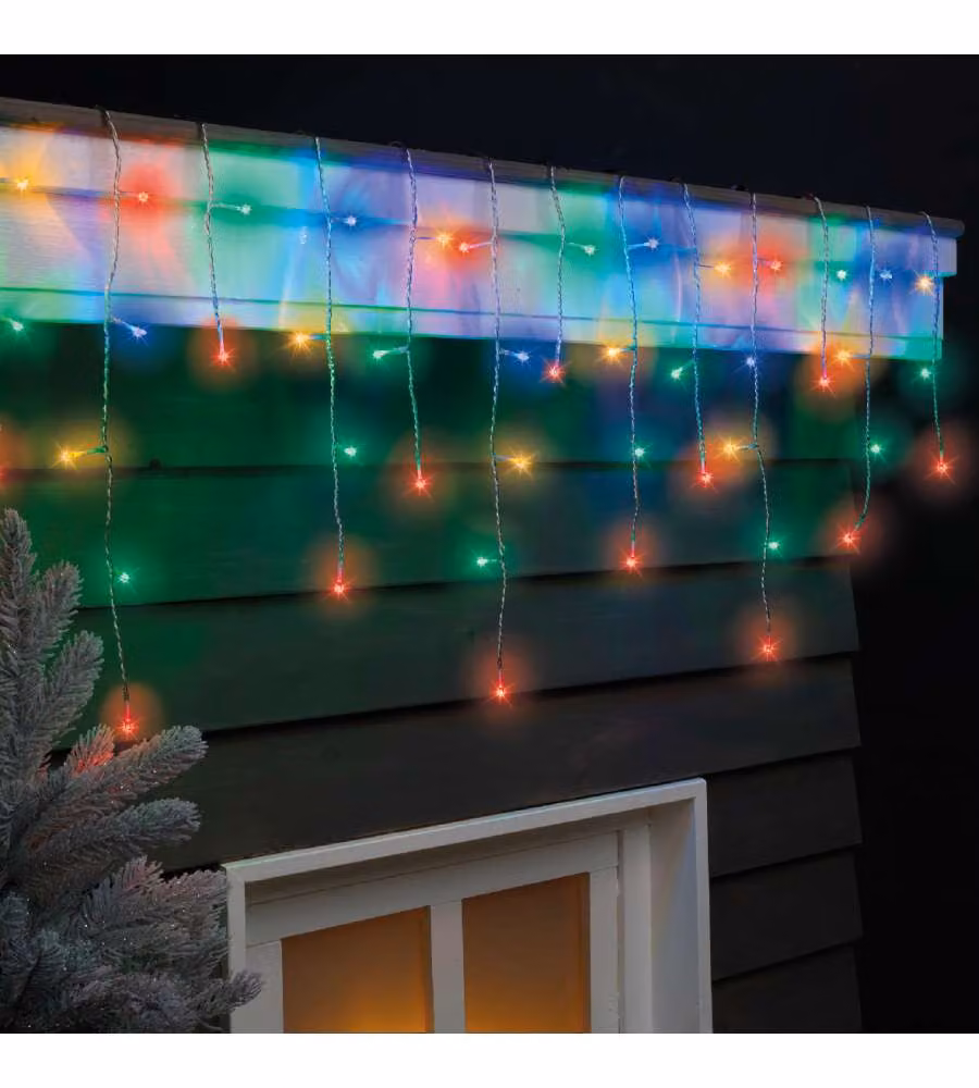 Lumineo Tenda Luminosa Natalizia 175 LED Multicolor 7,5 m - Esterni