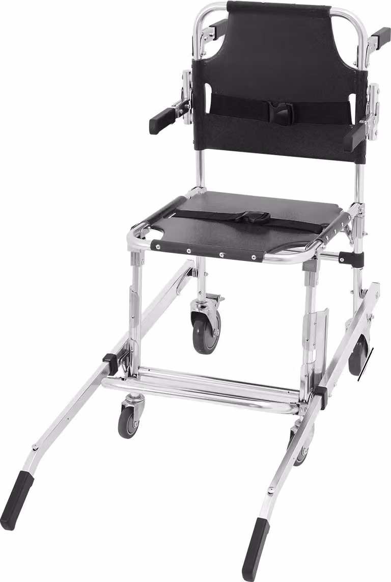 Sedia pieghevole con funzione scala, portata 350 lbs, 4 ruote universali, lega di alluminio, nero