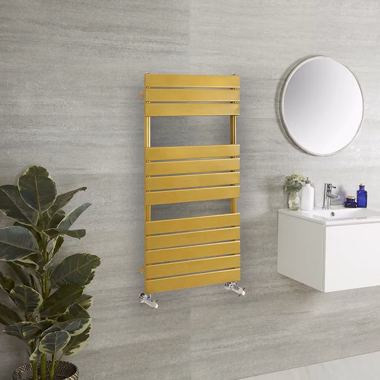 Scaldasalviette di Design - 1200mm x 450mm - Oro Metallizzato - Lustro