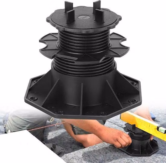 Supporti per terrazza, set da 100 pezzi, 65-140 mm - Con distanziatori - Design antiscivolo con sistema di drenaggio - Facili da installare