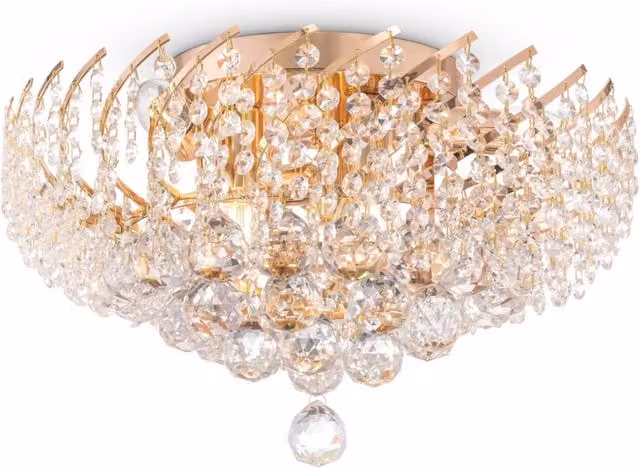 Lampadario Karolina Maytoni cristallo oro 6xE14 DIA120-06-G
