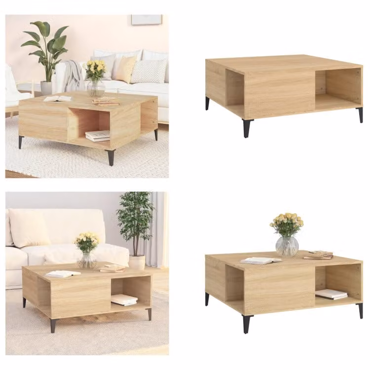 vidaXL Tavolino in rovere Sonoma 80x80x36,5 cm in legno - Tavolino - Tavolini - Tavolino - Tavolo da divano