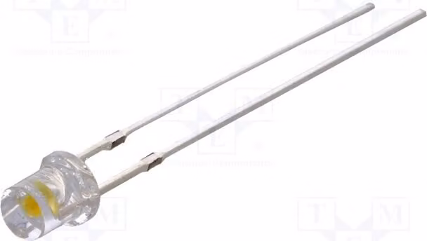 2x LED OSM5DK34E1A, diodi LED a montaggio superficiale (THT), 3 mm, 750÷1120 mcd, luce bianca calda, angolo di emissione 140°, 3 mm
