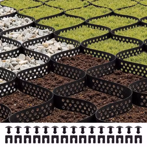 Griglia per ghiaia e stabilizzazione terreno VEVOR in plastica nera, L: 5200 cm, P: 2700 cm, H: 5 cm