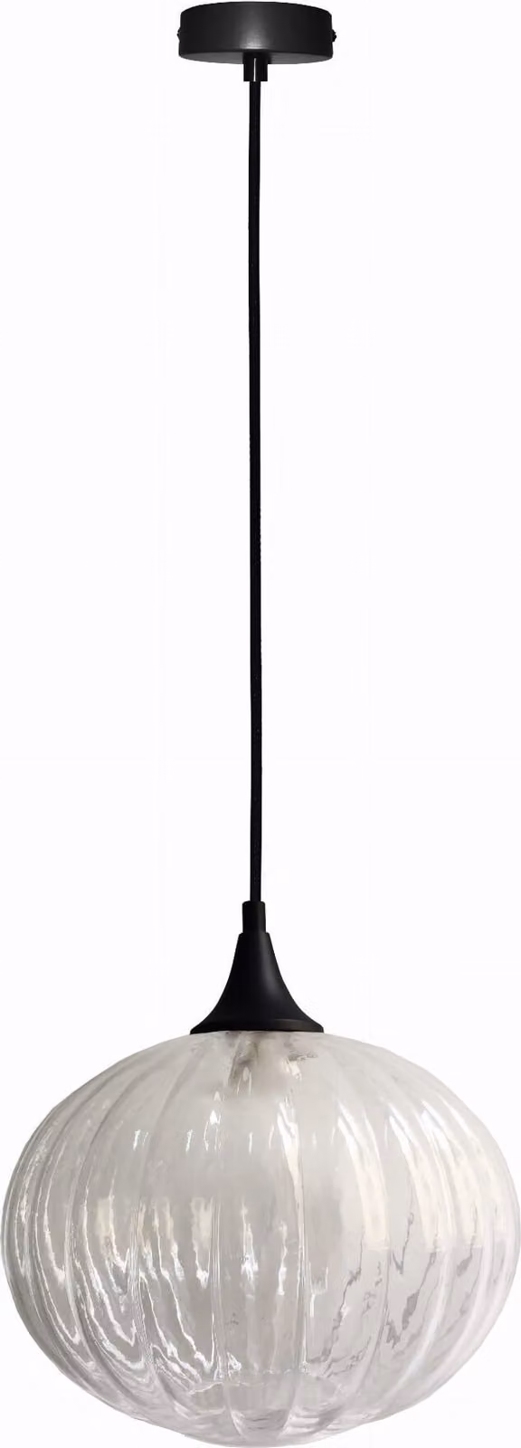 Lampada a sospensione EXETER nera e trasparente, 1xE27x40W, vetro, dimensioni: 90x24x24 cm, IP20, Candellux