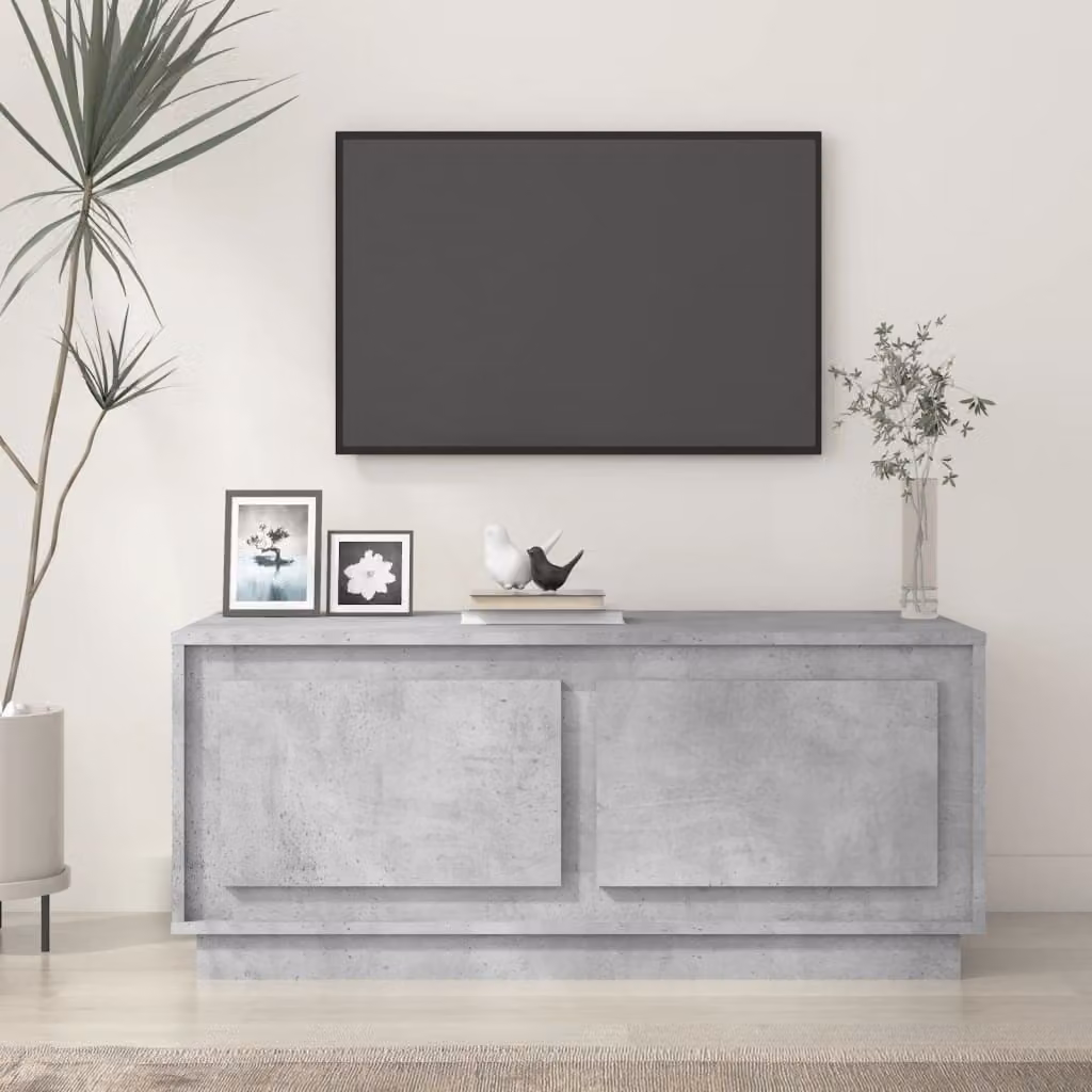 The Living Store tavolino in cemento grigio 102x50x44 cm materiale a base di legno