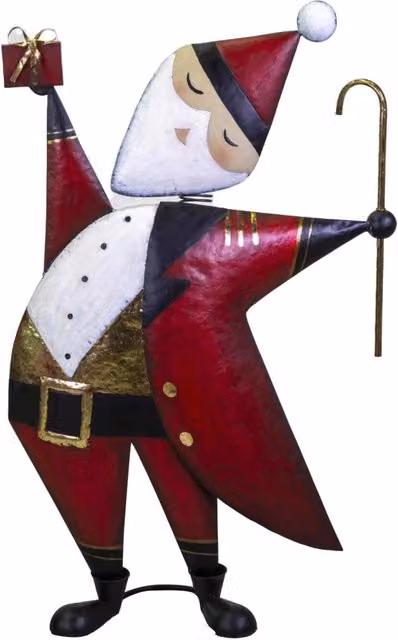 Babbo natale in metallo rosso cm 70,5x23xh110