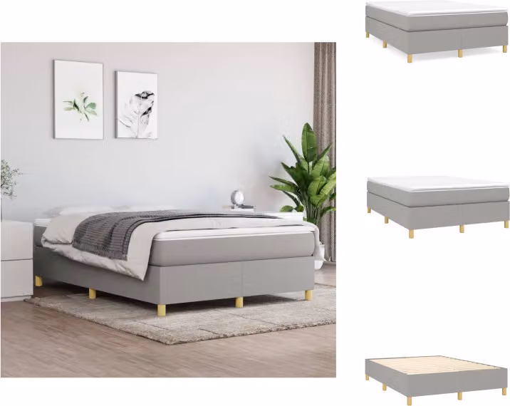 vidaXL Letto a molle insacchettate grigio chiaro 140x190 cm in tessuto - Letti & strutture letto