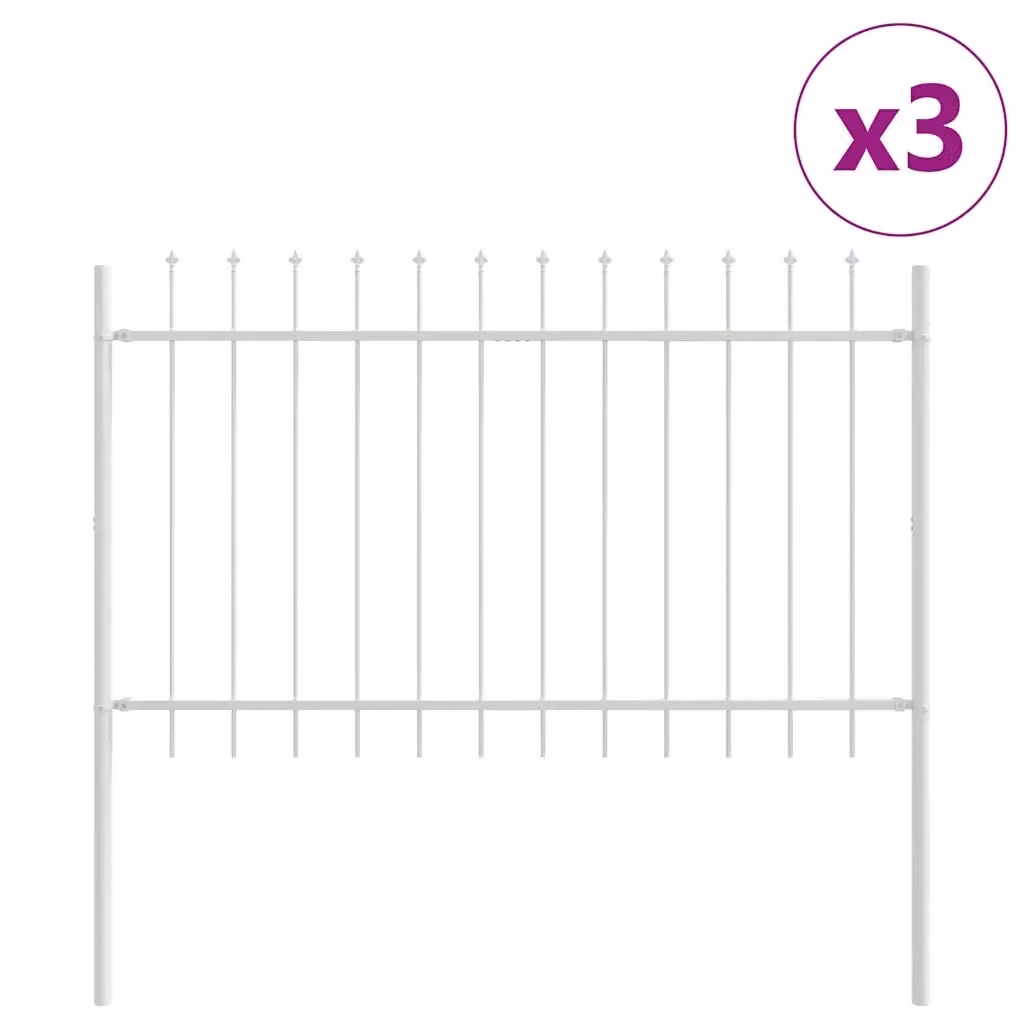 Recinzione per Giardino Videx in Acciaio Verniciato a Polvere Bianco L: 5,1 m x H: 0,8 m, Set da 3 Pezzi – 2