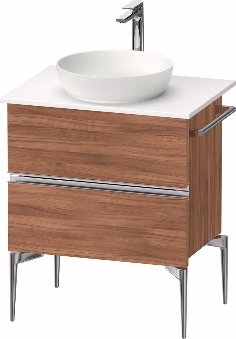 Duravit Sivida Meuble sous-lavabo sur console, 2 tiroirs, poignée profilée chromée, 645x475x548mm, SV4657010790000, SV4657010790000