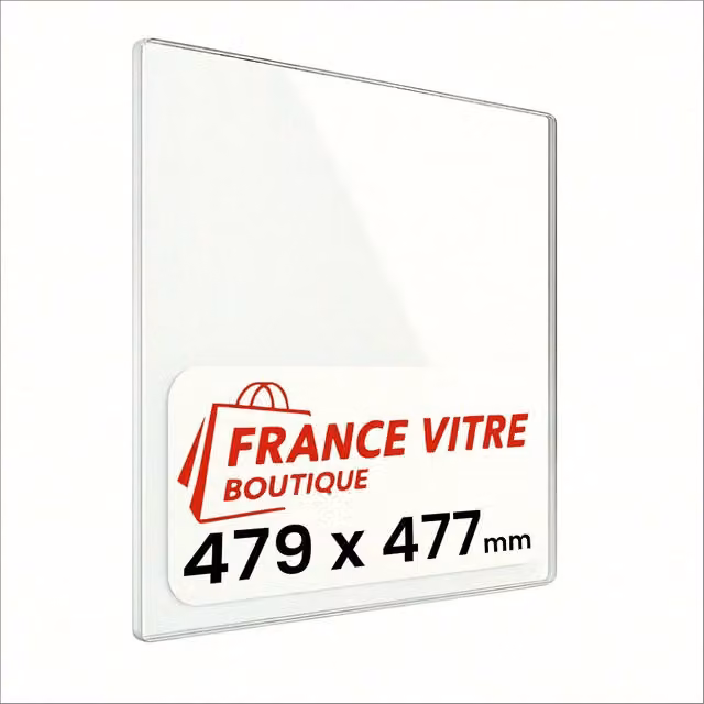 479 x 477 x 4 mm - Vetro per stufa a legna - vetro camino di ricambio - vetro per caminetto resistente al fuoco - France Vitre