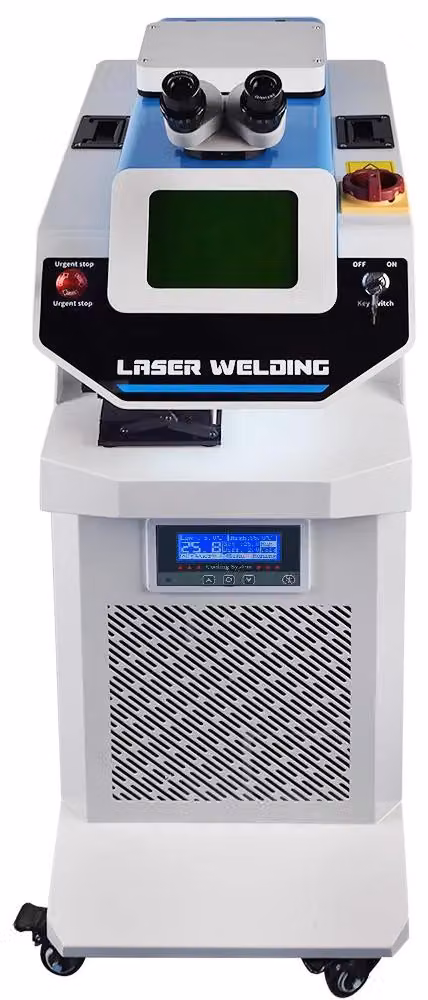 Saldatrice laser per gioielli - Macchina per saldatura laser da 200 W - Adatta per oro e argento - Con sistema CCD - Posizionamento con luce rossa