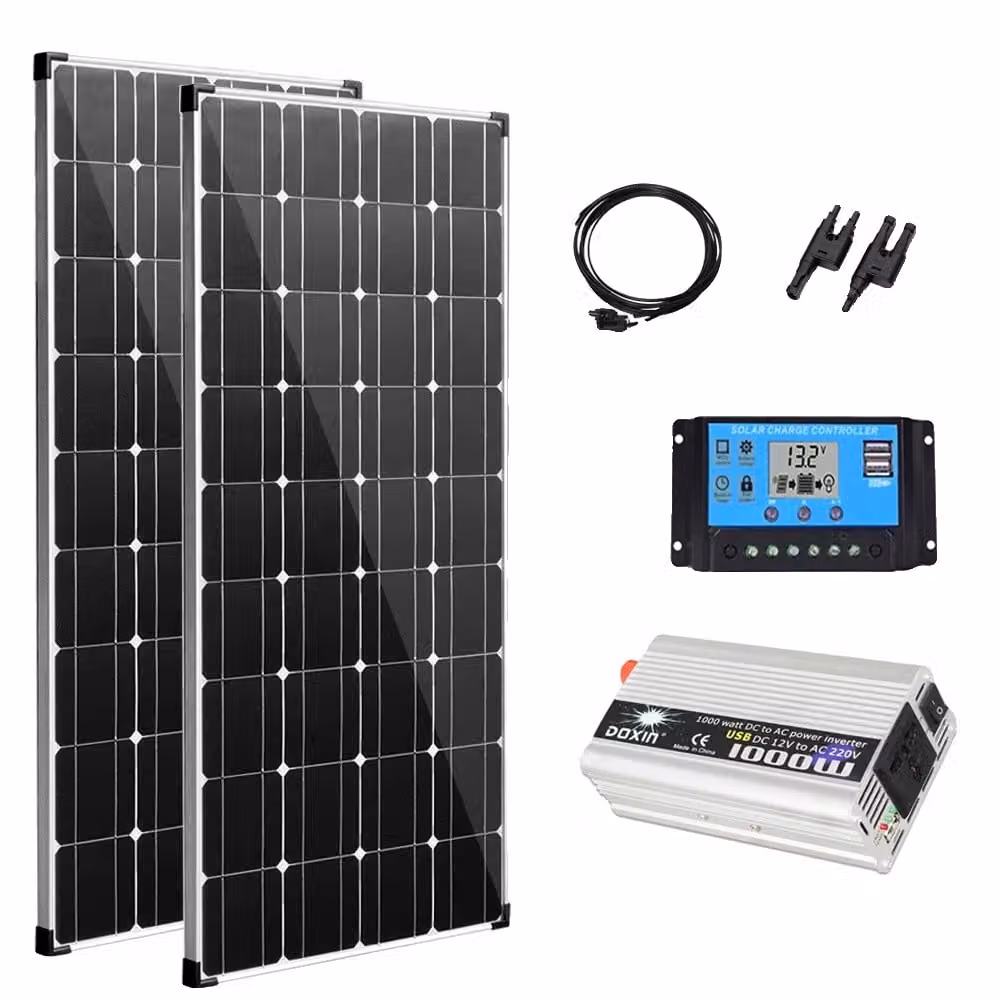Set di pannelli solari per camper e case, alta efficienza, telaio in alluminio resistente, 300W 220V 1000W300W 220V 1000W