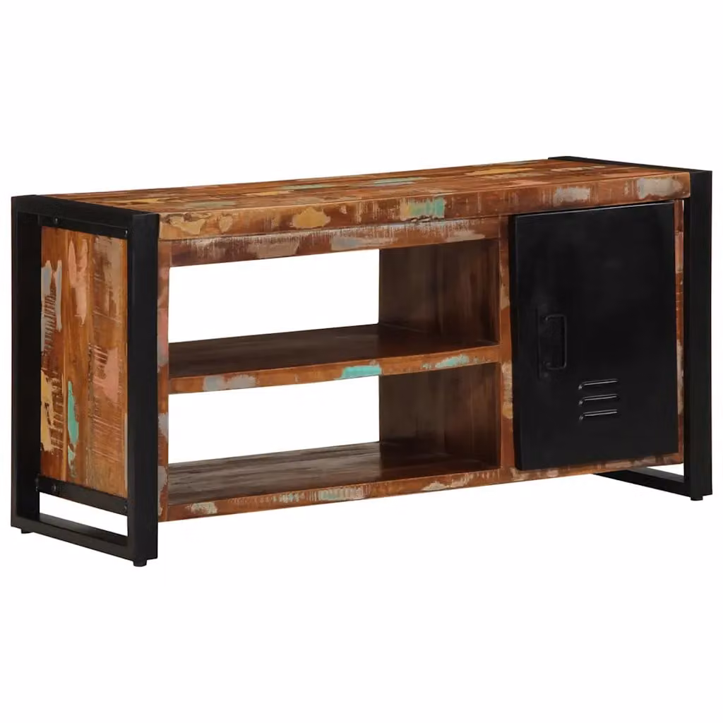 vidaXL Panca porta scarpe in legno stile industriale, Multicolore, L 100 x P 40 x H 50 cm