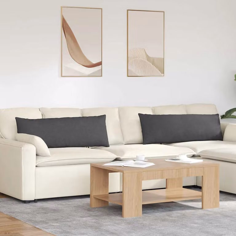 Set di 2 cuscini da divano vidaXL in velluto a coste grigio, L 120 cm x P 40 cm x H 40 cm