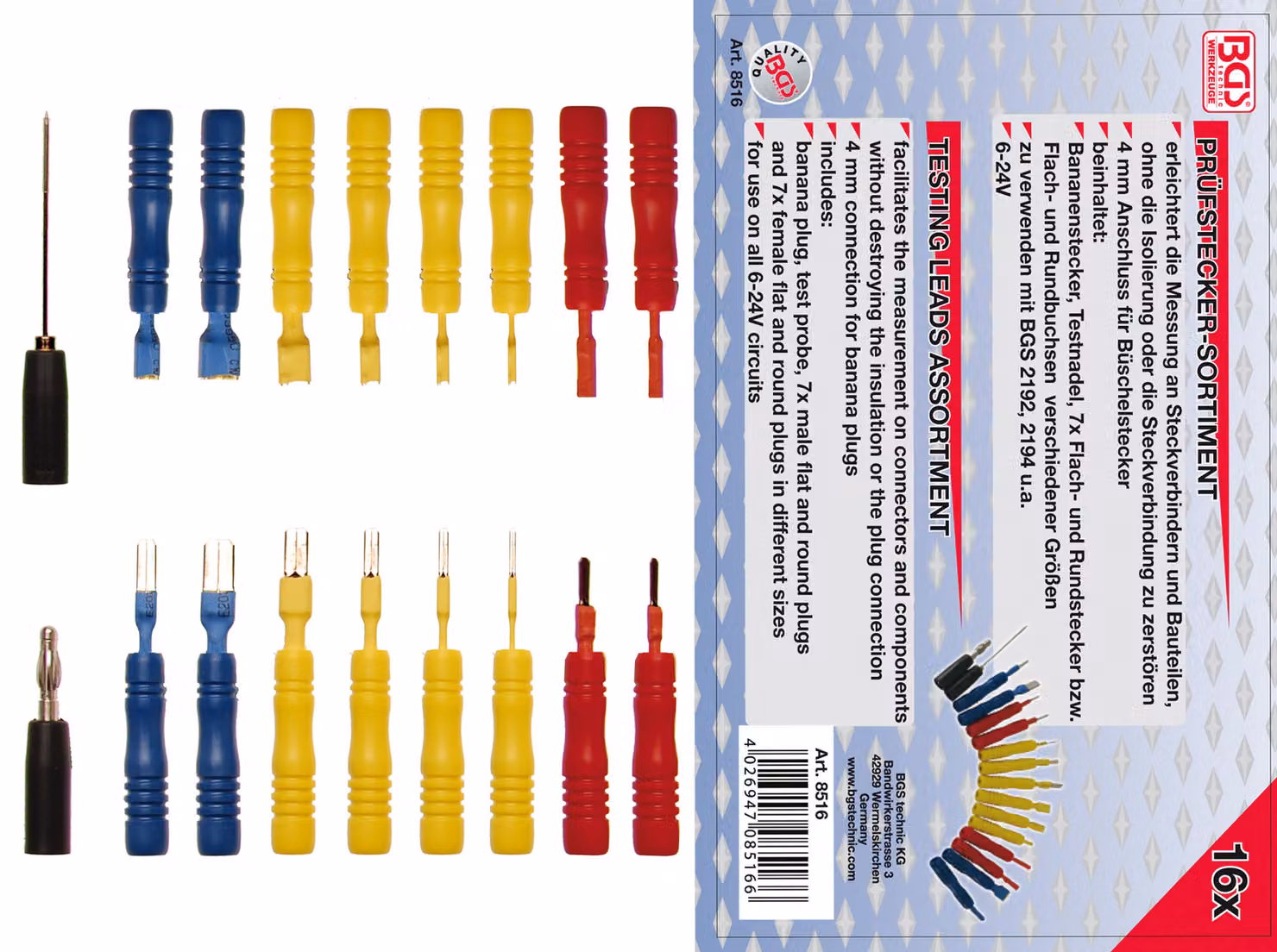 BGS Assortimento di sonde di prova 16 pezzi - 8516