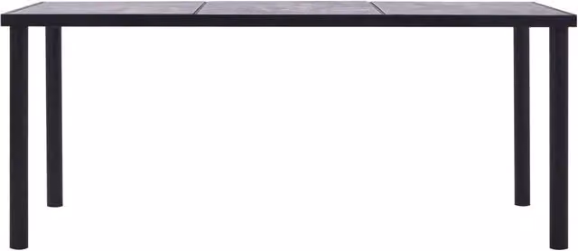 Tavolo da pranzo rettangolare moderno vidaXL in MDF e metallo, nero e grigio, L 200 x P 100 x H 75 cm