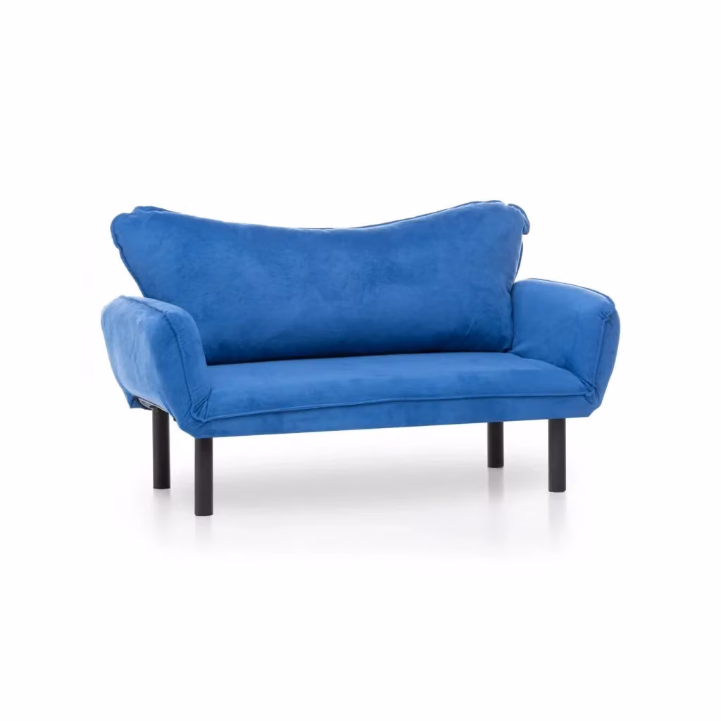 Divano Letto 2 Posti Hone DMORA con Contenitore e Sistema Click Clack, Blu, L/P/H: 140 x 200 cm – 2