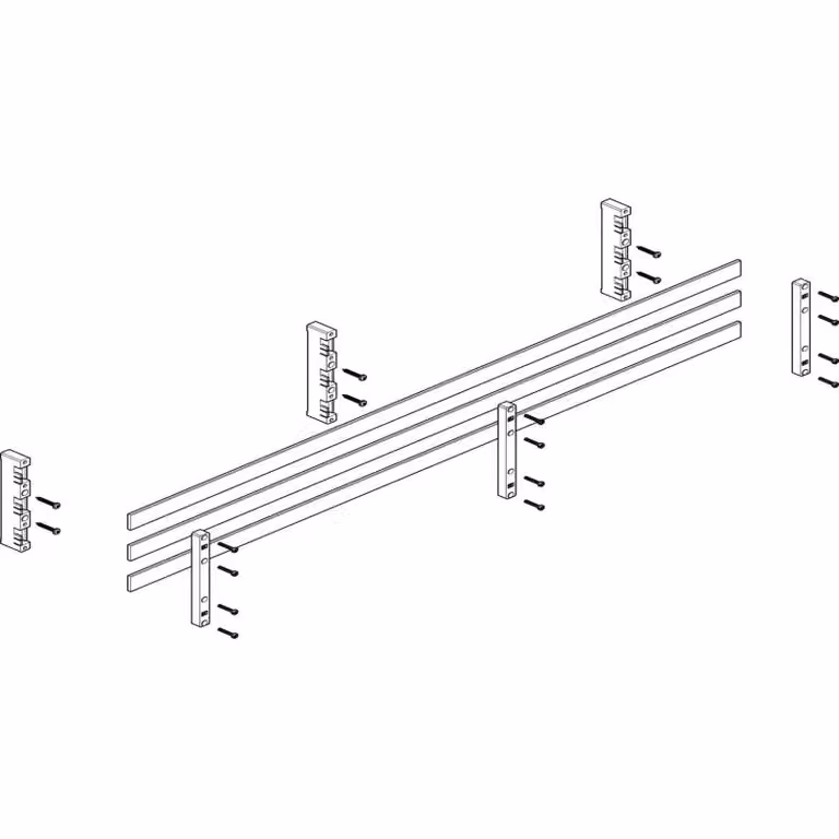 Modulo barra collettrice ABN piatto 4FB/2RE 60 mm con rame 30x5 mm, a 3 poli, EBM 32 mm MFSC42643
