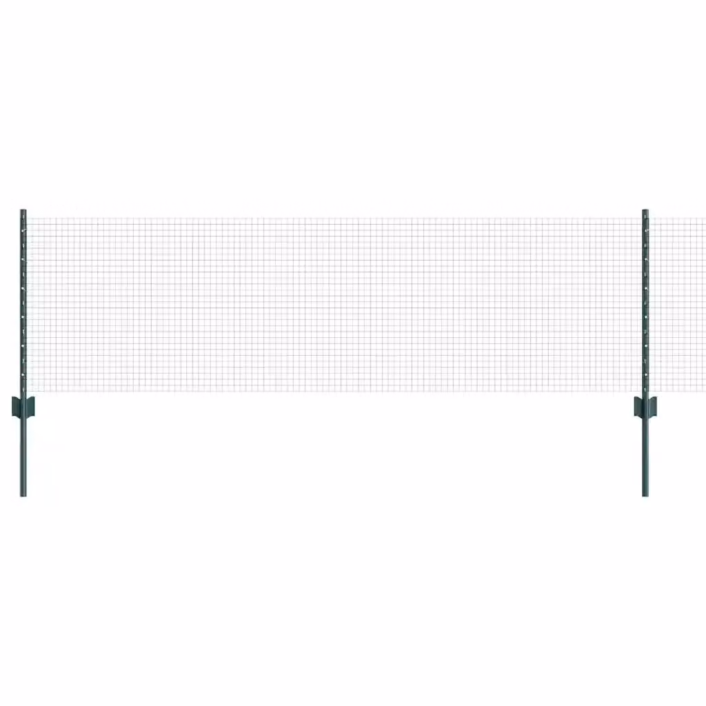 Recinzione in rete saldata con pali vidaxl verde in acciaio e pvc per installazione interrata L: 50 m, H: 0,6 m – 2