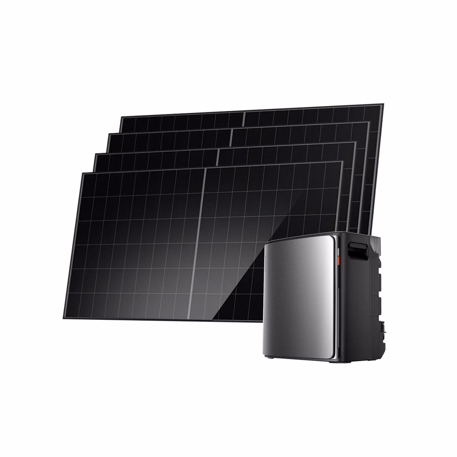 Sistema fotovoltaico da balcone EcoFlow STREAM Ultra X con accumulo, dotato di un sistema di accumulo da 3,84 kWh, ideale per impianti da balcone, e composto da 4 pannelli solari da 500W ciascuno