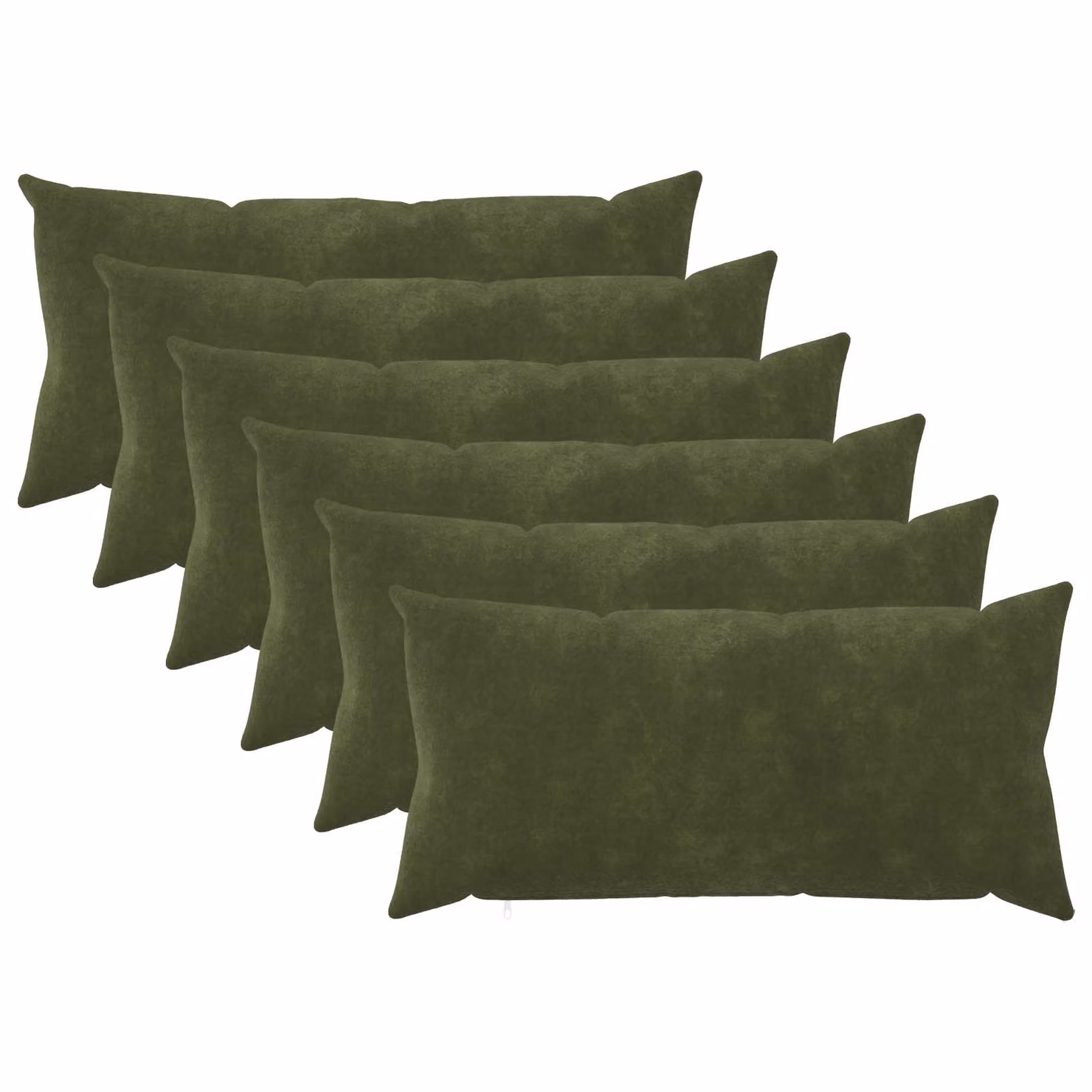 vidaXL Cuscino con cuscino HEERLEN 6 pz Verde Fleece in microfibra