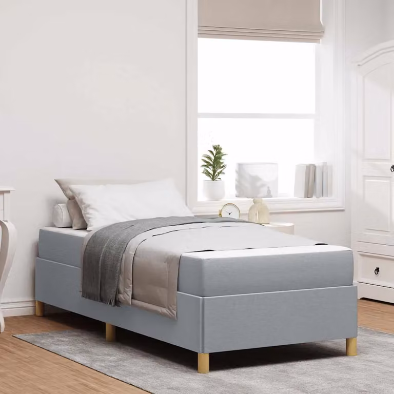 Struttura del letto imbottita vidaXL in tessuto grigio, L 100 x P 200 x H 203 cm