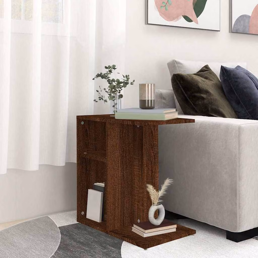 vidaXL Tavolino da Salotto Moderno in Legno Rovere Marrone L: 50 cm, P: 30 cm, H: 50 cm