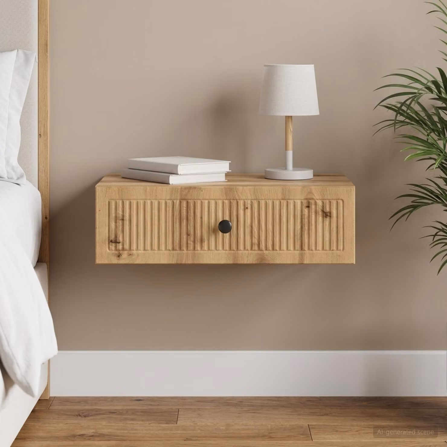 vidaXL Tavolino da Parete Laterale Moderno in Rovere Marrone L 59 cm, P 34,5 cm, H 17 cm