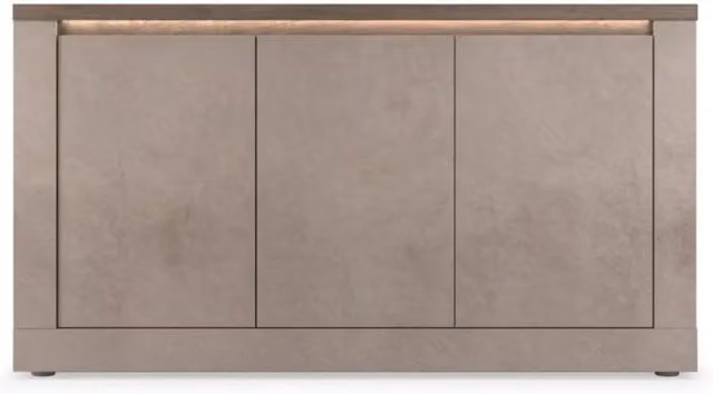 Buffet SASHA – 3 porte con LED – Bronzo e piano in legno Mercurio