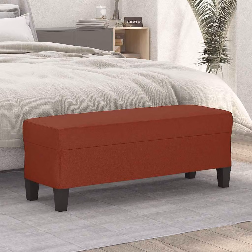Panca vidaXL in similpelle rosso vino, L 100 x P 35 x H 41 cm