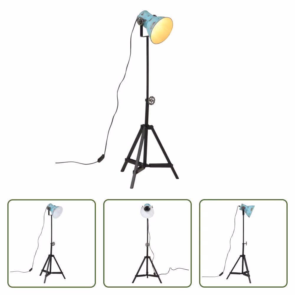 The Living Store Lampada da terra 25 W Blu 35x35x65/95 cm E27