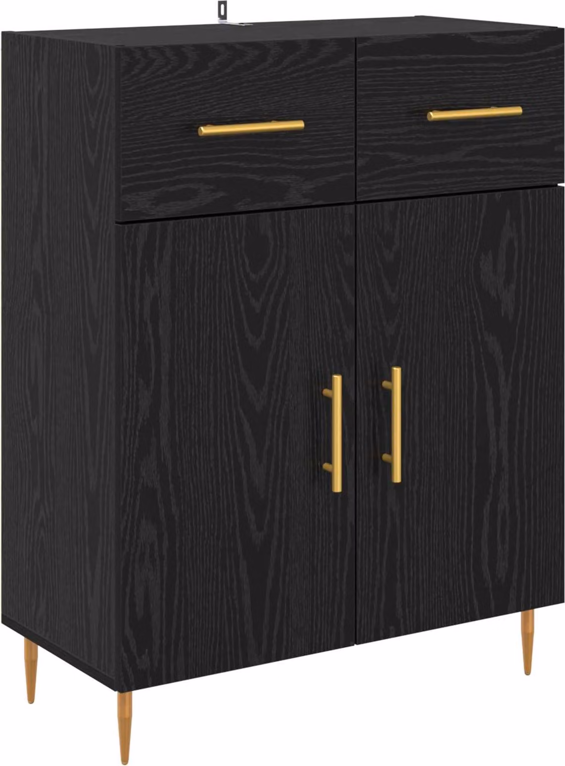 Credenza Rovere Nero 69,5 x 34 x 90 cm Legno multistrato